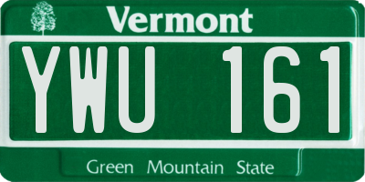 VT license plate YWU161