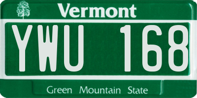 VT license plate YWU168