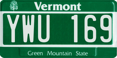 VT license plate YWU169