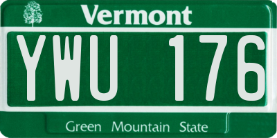 VT license plate YWU176
