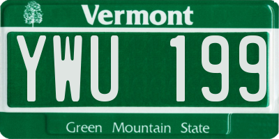 VT license plate YWU199