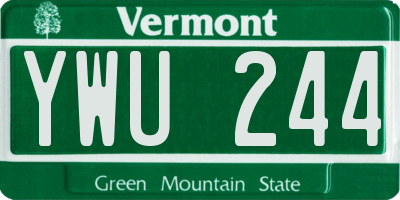 VT license plate YWU244