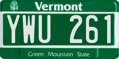 VT license plate YWU261