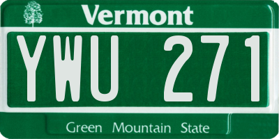 VT license plate YWU271