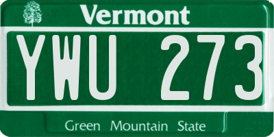 VT license plate YWU273