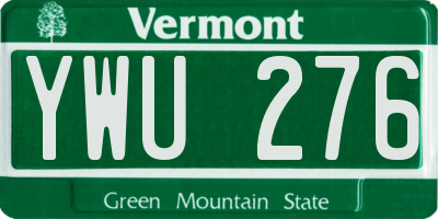VT license plate YWU276