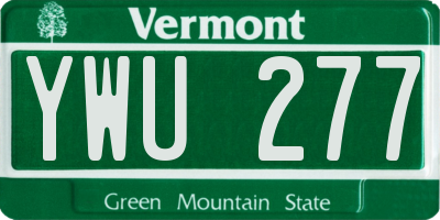 VT license plate YWU277