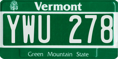 VT license plate YWU278