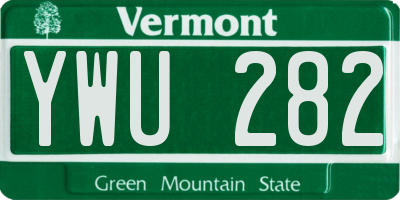 VT license plate YWU282