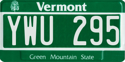 VT license plate YWU295
