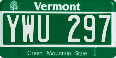 VT license plate YWU297