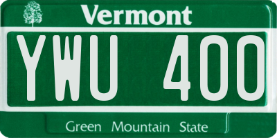 VT license plate YWU400