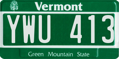 VT license plate YWU413