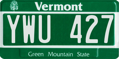 VT license plate YWU427