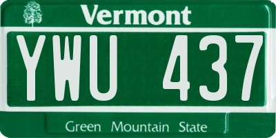 VT license plate YWU437