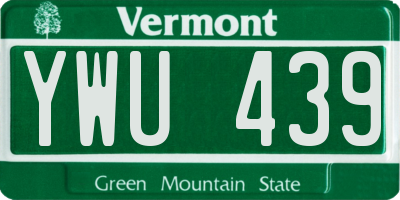 VT license plate YWU439