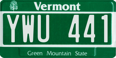 VT license plate YWU441