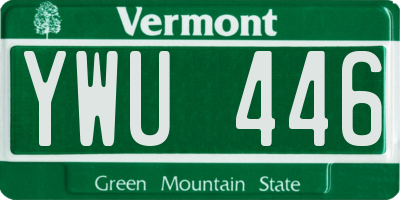 VT license plate YWU446