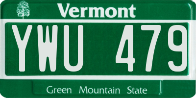VT license plate YWU479