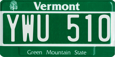 VT license plate YWU510