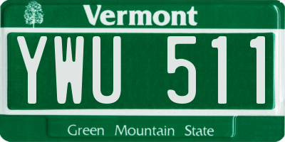 VT license plate YWU511