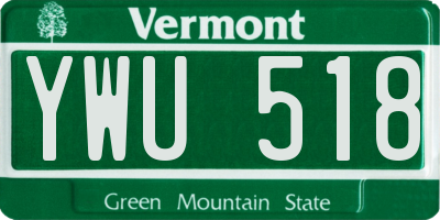 VT license plate YWU518
