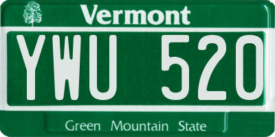 VT license plate YWU520