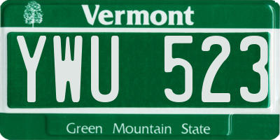 VT license plate YWU523