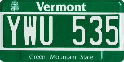 VT license plate YWU535