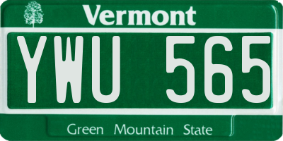 VT license plate YWU565