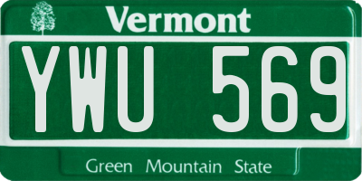 VT license plate YWU569