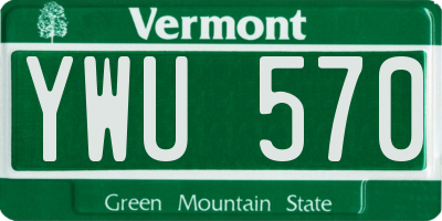 VT license plate YWU570