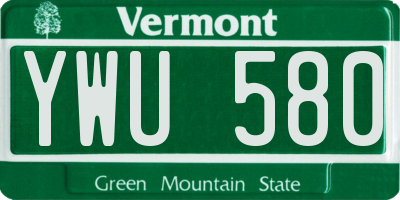 VT license plate YWU580