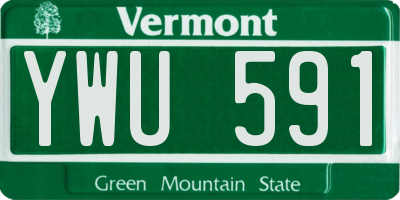 VT license plate YWU591