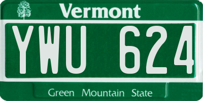 VT license plate YWU624