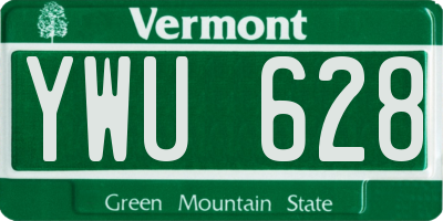VT license plate YWU628