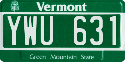 VT license plate YWU631
