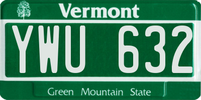 VT license plate YWU632
