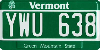 VT license plate YWU638