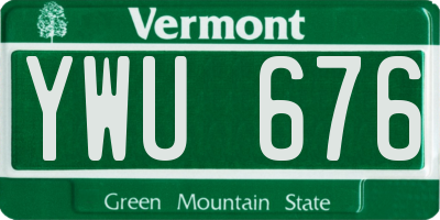 VT license plate YWU676