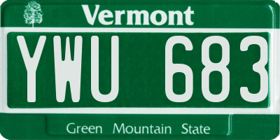 VT license plate YWU683
