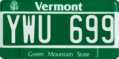 VT license plate YWU699