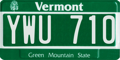 VT license plate YWU710