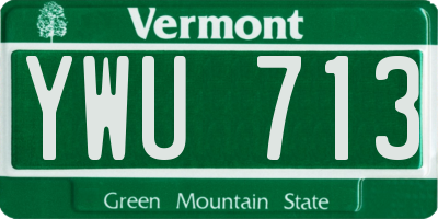 VT license plate YWU713