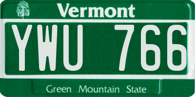 VT license plate YWU766