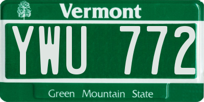 VT license plate YWU772