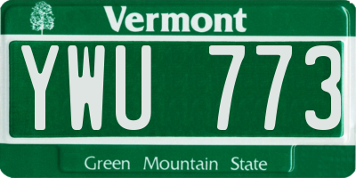 VT license plate YWU773