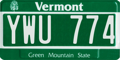 VT license plate YWU774