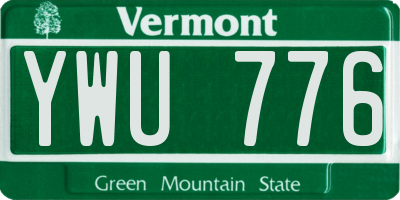 VT license plate YWU776