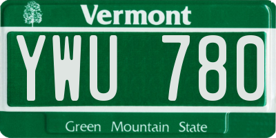 VT license plate YWU780
